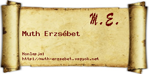 Muth Erzsébet névjegykártya